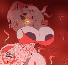anthro bell big_breasts breasts female flower genitals huge_breasts hyper hyper_breasts plant plump_labia solo spider_lily tattoo vulva lighthouseheat nintendo pokemon generation_8_pokemon hisuian_form hisuian_zoroark pokemon_(species) regional_form_(pokemon)