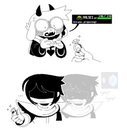 ambiguous_gender ambiguous_human anthro blush clothing dialogue duo_focus eyewear glasses group horn horrified ice male male_anthro mind_control ring robe scarf snowgrave text honkadoi deltarune undertale_(series) kris_dreemurr noelle_holiday ralsei bovid caprine darkner goat human mammal 2025 aliasing digital_media_(artwork) english_text hi_res nonbinary_(lore)