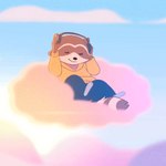 anthro clothed clothing cloud electronics eyes_closed fully_clothed fur headphones hoodie light male multicolored_body multicolored_fur on_cloud outside peaceful sitting sitting_on_cloud sky skyscape smile solo sunlight topwear two_tone_body two_tone_fur yellow_clothing yellow_hoodie yellow_topwear letodoesart chillhop chillhop_raccoon mammal procyonid raccoon 1:1 2023 animated digital_media_(artwork) icon official_art short_playtime