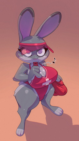 3_toes alternate_breast_size anthro barefoot big_breasts big_butt biped breasts butt clothed clothed_anthro clothed_female clothing countershade_face countershade_hands countershade_neck countershade_tail countershade_torso countershading dipstick_ears ear_markings eyelashes feet female female_anthro fingers fully_clothed fully_clothed_anthro fully_clothed_female fur glistening glistening_body gradient_background grey_body high-angle_view lifeguard_swimsuit looking_at_viewer multicolored_ears musical_note musical_symbol one-piece_swimsuit pink_nose purple_eyes red_clothing scut_tail shadow short_tail shortstack shortstack_female simple_background snout solo standing swimwear symbol tail thick_thighs toeless_(marking) toes whistle_(object) wide_hips bigdad disney zootopia judy_hopps european_rabbit lagomorph leporid mammal oryctolagus rabbit 2026