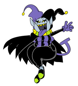 black_sclera blue_body blue_skin bodily_fluids bottomwear breasts cape clothed clothing crossgender dress_shoes drooling female fool's_hat footwear fully_clothed gloves handwear hat headgear headwear humanoid_pointy_ears jester mtf_crossgender not_furry open_mouth open_smile pants pointy_ears ruff_(clothing) saliva sharp_teeth shirt shoes simple_background smile solo teeth thick_thighs tongue tongue_out topwear white_background wide_hips yellow_eyes yellow_teeth mhdrawin deltarune undertale_(series) jevil_(deltarune) darkner humanoid