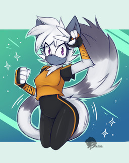 anthro black_bodysuit black_clothing black_skinsuit bodysuit clothing female fist gesture hand_gesture kneeling pointy_ears purple_eyes shirt simple_background skinsuit smile solo thick_thighs tight_clothing topwear v_sign yellow_clothing yellow_shirt yellow_topwear skyversa idw_publishing sega sonic_the_hedgehog_(comics) sonic_the_hedgehog_(idw) sonic_the_hedgehog_(series) tangle_the_lemur lemur mammal primate ring-tailed_lemur strepsirrhine absurd_res hi_res watermark