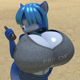 anthro big_breasts blue_body blue_fur blue_hair breasts clothed clothing female fur hair huge_breasts hyper hyper_breasts outside simple_background solo tail white_body white_fur themeshow101 charleyfox_(modeler) nintendo star_fox krystal_(charleyfox) krystal_(star_fox) canid canine fox mammal 1:1 3d_(artwork) absurd_res digital_media_(artwork) hi_res