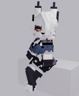 anthro clothing cube_(object) female fur grey_body grey_fur red_eyes simple_background solo white_background white_body white_fur invisible_furry sodapunk hellaverse helluva_boss microsoft minecraft mojang mythology xbox_game_studios loona_(helluva_boss) canid canid_demon canine canis demon hellhound mammal mythological_canine mythological_creature wolf 3d_(artwork) blender_(artwork) digital_media_(artwork) hi_res
