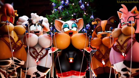 ahegao animal_print animal_print_thigh_highs anthro areola bandeau big_breasts black_clothing black_thong black_underwear blonde_hair blue_eyes bodily_fluids breast_milking breasts brown_body brown_hair christmas_tree clothing cow_print cow_print_thigh_highs erect_nipples female genitals green_eyes group hair holidays huge_breasts lactating legwear looking_at_viewer looking_pleasured machine milk milking_machine nipples one_eye_closed orange_body pattern_clothing pattern_legwear pattern_thigh_highs pink_body pink_hair plant red_bandeau red_clothing red_topwear sex_toy suction_cup tan_body thick_thighs thigh_highs thong topwear tree underwear vibrator vulva white_body white_hair wide_hips wink winking_at_viewer illamajamma christmas idw_publishing sega sonic_boom sonic_the_hedgehog_(comics) sonic_the_hedgehog_(idw) sonic_the_hedgehog_(series) amy_rose bunnie_rabbot lanolin_the_sheep_(sonic) rouge_the_bat sally_acorn sticks_the_jungle_badger badger bat bovid caprine chipmunk eulipotyphlan ground_squirrel hedgehog lagomorph leporid mammal mustelid musteline rabbit rodent sciurid sheep 16:9 3d_(artwork) 3d_animation animated digital_media_(artwork) hi_res short_playtime sound webm widescreen