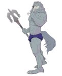 5_fingers anthro beard biped black_nose blue_briefs blue_clothing blue_underwear briefs bulge claws clothed clothing eyebrows facial_hair fingers fur grey_body grey_eyebrows grey_fur grey_tail holding_mace holding_object holding_weapon humanoid_hands mace male melee_weapon muscular muscular_anthro muscular_male muscular_thighs nipples pecs simple_background solo standing tail thick_eyebrows underwear underwear_only weapon white_background yellow_sclera flying_pig0w0 sdorica law_(sdorica) canid canine canis mammal wolf 2022 hi_res