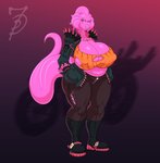 big_breasts breasts cleavage clothed clothing female huge_breasts nipple_outline not_furry pink_body slightly_chubby solo daredemon7000 diana_(daredemon7000) alien absurd_res hi_res