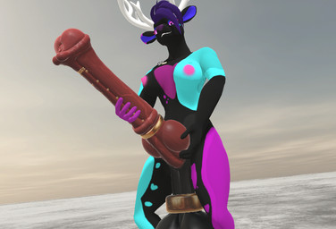 animal_genitalia animal_penis anthro ball_ring balls big_balls big_penis breasts equine_genitalia equine_penis flared_penis genitals gynomorph huge_balls huge_penis hyper hyper_balls hyper_genitalia hyper_penis intersex knot knotted_penis multiple_piercings penis piercing solo rose_shatterheart deer mammal 3d_(artwork) digital_media_(artwork)