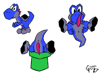 animal_genitalia anus black_shell blue_body blue_scales genital_slit genitals grey_underbelly male penis presenting presenting_anus scales semi-anthro shell stuck tapering_penis warp_pipe gravel_pit_(artist) mario_bros nintendo vince_(gravel_pit) scalie yoshi hi_res