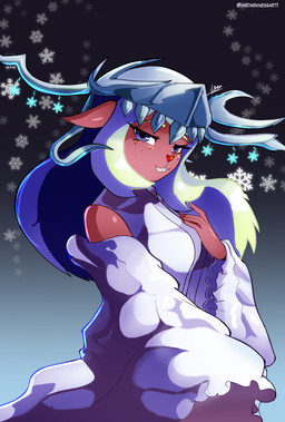anthro female solo mrdarknessart1 deltarune undertale_(series) noelle_holiday deer mammal absurd_res hi_res