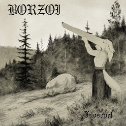 album_redraw anthro clothing eyes_closed female fluffy_ears forest grass headgear headwear hill humor long_snout nature paws plant profanity rock snout solo standing text tree achromasloth burzum filosofem_(album) borzoi canid canine canis domestic_dog hunting_dog mammal sighthound 1:1 2024 absurd_res album_cover cover digital_media_(artwork) english_text hi_res inspired_by_formal_art monochrome