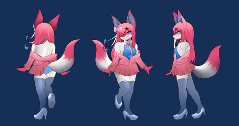 antennae_(anatomy) anthro blue_clothing blue_eyes blue_footwear blue_high_heels blue_legwear blue_panties blue_shirt blue_thigh_highs blue_topwear blue_underwear bottomwear clothing dipstick_tail ear_tuft female footwear fox_ears fox_tail fur hair high_heels jacket legwear markings panties pink_body pink_bottomwear pink_clothing pink_ears pink_fur pink_hair pink_jacket pink_skirt pink_tail_tip pink_topwear shirt shoes simple_background skirt solo tail tail_markings thigh_highs topwear transparent_background tuft underwear white_body white_fur white_tail peyekacang77 nintendo pokemon sylv_(sylv_ink) eeveelution generation_6_pokemon pokemon_(species) sylveon absurd_res alpha_channel hi_res model_sheet