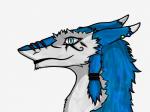 anthro blue_eyes female fluffy fur piercing profile scar solo tattoo luckysandhawk vilous asyur_kurai-hono sergal 4:3 shaded