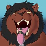 anthro bodily_fluids drooling duo gynomorph intersex male male/male mawplay oral_vore saliva tongue tongue_love tongue_play tongue_worship vore skaldaxe_(artist) jagg rouen_(blazingfrostwolf) bear felid lion mammal pantherine digital_media_(artwork) hi_res