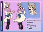 blue_eyes bottomwear clothing color_swatch crop_top denim denim_bottomwear denim_clothing denim_shorts female footwear front_view fur green_eyes grey_hair hair heterochromia hotpants humanoid_face humanoid_pointy_ears legwear mugshot pointy_ears rear_view sandals shirt shoes shorts smile smiling_at_viewer smirk smirking_at_viewer tail thigh_highs three-quarter_view topwear transformation white_body white_fur white_skin drqube animal_humanoid arctic_fox canid canine fox human humanoid hybrid mammal true_fox absurd_res hi_res model_sheet portrait