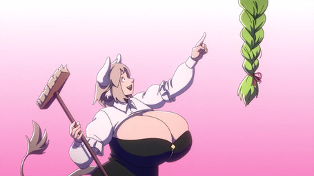 5_fingers big_breasts black_clothing black_dress bouncing_breasts braided_hair braided_ponytail breasts broom brown_hair cleaning_tool cleavage clothed clothing dress duo female female_focus female_humanoid fingers gesture gradient_background green_hair hair hand_gesture holding_broom holding_cleaning_tool holding_object horn huge_breasts hyper hyper_breasts jumping long_hair long_sleeves maid_uniform open_mouth pink_background pointing ponytail puffy_sleeves short_hair simple_background smile solo_focus standing tail tail_tuft tuft uniform white_background white_horn randomtanstudio loo_(randomtanstudio) molly_(randomtanstudio) animal_humanoid bovid bovid_humanoid bovine bovine_humanoid cattle_humanoid humanoid mammal mammal_humanoid 16:9 animated hi_res no_sound short_playtime video widescreen