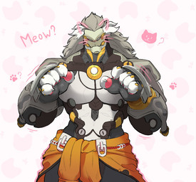 5_fingers anthro claws fingers male muscular muscular_anthro muscular_male pawpads pink_pawpads solo meekp mihoyo zenless_zone_zero banyue_(zenless_zone_zero) felid lion mammal pantherine robot_anthro 2025 colored hi_res