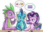 = anthro female group heart_symbol horn loose_feather male quill scroll tail vavacung friendship_is_magic hasbro my_little_pony mythology princess_ember_(mlp) spike_(mlp) starlight_glimmer_(mlp) dragon equid equine mammal mythological_creature mythological_equine mythological_scalie scalie unicorn 2016