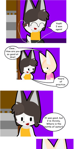 anthro controller dialogue duo female female/female freezer game_controller laura_days sheli_guts speech_bubble text this_is_my_luck_(comic) elianrandomworks mario_bros mario_kart nintendo arctic_fox canid canine fennec_fox fox mammal true_fox absurd_res comic hi_res long_image tall_image