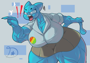 4_fingers accessory angry anthro big_breasts big_eyes big_muscles black_claws black_eyebrows blue_body blue_fur bottomwear breasts brown_bottomwear brown_clothing brown_skirt claws cleavage clothed clothing collarbone collared_shirt curvy_figure decorative_pin exclamation_point extended_arm eyebrows eyelashes fangs female finger_claws fingers fully_clothed fur fur_tuft gesture glistening glistening_breasts glistening_clothing glistening_eyes hand_gesture huge_breasts huge_hips huge_muscles huge_thighs hyper hyper_thighs leaning leaning_forward looking_aside mature_anthro mature_female muscular muscular_anthro muscular_arms muscular_female muscular_thighs open_mouth pattern_background pin_accessory pin_button pink_nose pink_tongue pointing pointy_ears polo_shirt prick_ears shadow shirt simple_background skirt solo standing teeth thick_thighs tongue topwear tuft voluptuous white_clothing white_shirt white_topwear wide_hips yelling dreamerknight cartoon_network the_amazing_world_of_gumball nicole_watterson domestic_cat felid feline felis mammal 2022 absurd_res digital_media_(artwork) hi_res signature