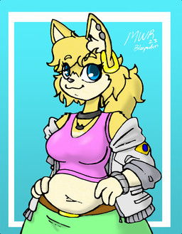 4_fingers :3 anthro belly belt biped black_collar black_jewelry black_necklace black_nose blonde_hair blue_eyes bottomwear bracelet breasts clothed clothed_anthro clothed_female clothing collar countershade_face countershading ear_piercing ear_ring eye_through_hair eyebrow_through_hair eyebrows eyelashes eyelashes_through_hair female female_anthro fingers fur gloves_(marking) hair jacket jewelry markings medium_breasts navel necklace open_clothing open_jacket open_topwear piercing pink_clothing pink_shirt pink_tank_top pink_topwear ponytail ring_piercing shirt skirt slightly_chubby slightly_chubby_anthro slightly_chubby_female solo tan_body tan_countershading tan_markings tank_top topwear translucent translucent_hair yellow_body yellow_fur blayaden sam_(blayaden) domestic_cat felid feline felis mammal 2023 colored half-length_portrait portrait