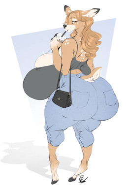 anthro beverage big_breasts big_butt bottomwear breasts brown_body brown_fur brown_hair bubble_tea buckteeth butt clothing denim denim_bottomwear denim_clothing female fur hair half-closed_eyes hooves huge_breasts huge_butt jeans markings narrowed_eyes pants sagging_breasts shirt solo spots spotted_body spotted_fur spotted_markings tan_body tan_fur tan_spots tank_top teeth thick_thighs topwear wide_hips dullvivid fiona_fawnbags_(dullvivid) deer mammal new_world_deer white-tailed_deer hi_res