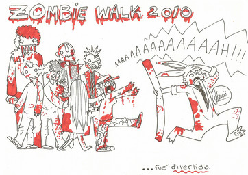 anthro blood bodily_fluids female group male screaming text herutastic human mammal undead zombie 2010 sketch