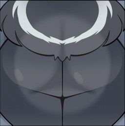 ambiguous_gender anthro anus anus_close-up anus_focus big_butt blue_background blue_border border butt butt_jiggle first_person_view fur grey_body grey_fur jiggling nude nude_ambiguous nude_anthro pink_anus simple_background skunk_tail solo tail white_body white_fur bileshroom mammal mephitid skunk 2d_animation animated loop low_res