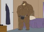 anthro belly biceps bulge claws clothed clothing fur hair looking_at_viewer male musclegut muscular muscular_anthro muscular_male nipples overweight overweight_anthro overweight_male pecs simple_background slightly_chubby smile solo standing topless underwear cheezypb bjorn_(grizzbjorn) bear brown_bear grizzly_bear mammal ursine 2017