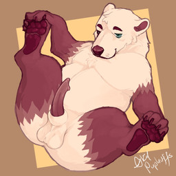 animal_genitalia animal_penis balls chest_tuft erection feral fur genitals looking_at_viewer male male_feral overweight overweight_feral overweight_male pawpads penis presenting presenting_penis red_body red_fur sheath simple_background solo spread_legs spreading tan_body tan_fur tuft ursine_penis puphuffs wulfre american_black_bear bear black_bear kermode_bear mammal ursine 1:1 2024 hi_res