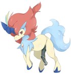 animal_genitalia animal_penis equine_genitalia equine_penis feral flared_penis fur genitals hair horn looking_at_viewer male penis quadruped red_eyes red_hair small_flare solo umixign nintendo pokemon keyeswood generation_5_pokemon keldeo keldeo_(resolute_form) legendary_pokemon pokemon_(species)