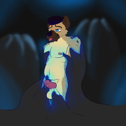abdominal_bulge ambiguous_gender anal animal_genitalia animal_penis balls bdsm belly belly_inflation black_hair blep blue_eyes bodily_fluids bondage bound brown_body brown_fur canine_genitalia canine_penis cum cum_inflation cum_inside dripping encasement erection eyebrows fur genital_fluids genitals glowing glowing_tentacles hair inflation kneeling knot knotted_penis looking_pleasured male male/ambiguous muscular nipples nude penis pompadour precum precum_drip questionable_consent seedbed tan_body tan_fur tentacles tongue tongue_out elio_bones hyena mammal spotted_hyena tentacle_creature 1:1 2025 hi_res story story_in_description