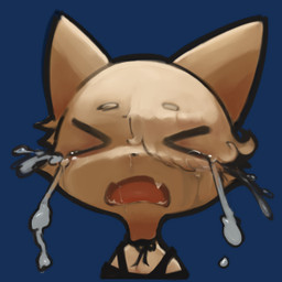 bangs black_clothing black_lips black_nose black_topwear bodily_fluids choker circle_eyebrows clothing cross-eyed crying cute_fangs eyebrows eyes_closed fangs female fur hair jewelry kemono lips necklace open_mouth red_tongue sad saliva short_hair solo tan_body tan_ears tan_fur tan_hair tears teeth tongue topwear hasukii hazuki_mikami_(hasukii) canid canine mammal 1:1 alpha_channel low_res