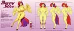 anthro areola big_breasts breasts dialogue female genitals nipples pose purple_eyes pussy solo text wide_hips wings zwitterkitsune hasbro my_little_pony mythology berry_slice fan_character equid equine mammal mythological_creature mythological_equine pegasus english_text flat_colors hi_res model_sheet shaded soft_shading url