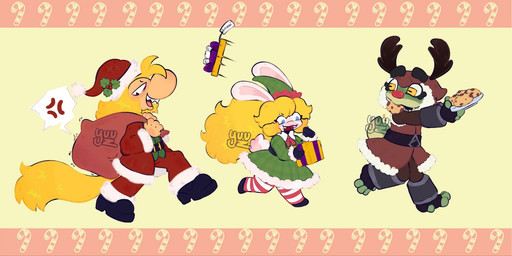 4_fingers 4_toes anthro belt bent_arm big_nose black_belt black_clothing black_eyebrows black_footwear black_gloves black_handwear black_mittens black_shoes blue_eyes bottomwear brown_bottomwear brown_clothing brown_coat brown_pants brown_topwear buckteeth candy candy_cane christmas_clothing christmas_dress christmas_headwear christmas_present clothed clothed_anthro clothed_female clothed_humanoid clothed_male clothing coat cookie cookie_in_mouth cross-popping_vein dessert dress eyebrow_through_hair eyebrows eyelashes fake_nose feet female fingerless_gloves fingers food footwear fully_clothed fully_clothed_anthro fully_clothed_female fully_clothed_humanoid fully_clothed_male fur fur_trim_coat fur_trim_legwear gift gloves green_body green_clothing green_dress green_skin green_tail green_topwear green_vest group hair half-closed_eyes handwear hat headgear headwear holding_gift holding_object holding_plate holding_sack holidays holly_(plant) hood_up horizontal_pupils larger_anthro larger_humanoid larger_male leggings legwear light long_ears long_hair looking_at_another looking_back looking_back_at_another male male_humanoid mittens multicolored_body narrowed_eyes noseless open_clothing open_coat open_topwear pants pattern_clothing pattern_leggings pattern_legwear pink_tongue plant pupils red_bottomwear red_clothing red_coat red_hat red_headwear red_leggings red_legwear red_pants red_tongue red_topwear running sack santa_hat scut_tail sharp_teeth short_tail size_difference smaller_anthro smaller_female speech_bubble striped_clothing striped_leggings striped_legwear stripes tail tan_body tan_inner_ear tan_skin tan_tail teeth text thick_eyebrows toes tongue topwear translucent translucent_hair trio two_tone_body vest white_body white_fur white_tail yellow_eyes yellow_tail sillyhog captain_laserhawk:_a_blood_dragon_remix christmas mario_bros mario_plus_rabbids_kingdom_battle nintendo raving_rabbids rayman_(series) ubisoft bullfrog_(captain_laserhawk) rabbid_peach rayman amphibian frog humanoid lagomorph mammal rabbid raypeople_(rayman) 2025 artist_name colored crossover digital_drawing_(artwork) digital_media_(artwork) english_description hi_res lighting shaded