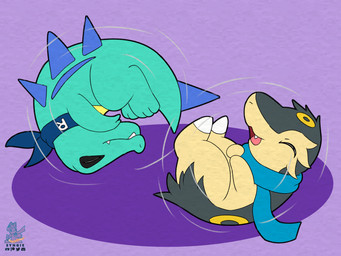 male rolling syngie nintendo pokemon synge cyndaquil eeveelution generation_2_pokemon hybrid_pokemon pokemon_(species) totodile umbreon 4:3 hi_res tagme