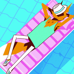 anthro biped bottomwear chest_fur clothing dipstick_tail floating footwear fur hat headgear headwear male markings multicolored_tail orange_body orange_fur pants pool_float relaxing screencap shirt shoes sleeping solo summer sunbathing swimming_pool tail tail_markings tank_top topwear studio_killers goldie_foxx canid canine fox mammal 1:1 2018 digital_media_(artwork)