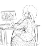 anthro clown clown_paint computer desk drawing electronics furniture male solo table hladilnik sound_warning how_y'all_mfs_look donk_(hladilnik) asinus donkey equid equine mammal 1:1 animated meme reaction_image short_playtime sketch sound webm