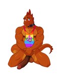 5_fingers anthro areola balls big_penis blush bottomless bottomless_anthro bottomless_male clothed clothing countershade_tail countershade_torso countershading fingers gender_symbol genitals glans humanoid_genitalia humanoid_penis lgbt_pride male male/male_symbol male_symbol multicolored_clothing multicolored_topwear muscular muscular_anthro muscular_male nipples penis pride_colors rainbow_clothing rainbow_pride_colors rainbow_topwear sexuality_symbol simple_background six-stripe_rainbow_pride_colors smile solo symbol tail topwear vein veiny_penis white_background conditional_dnp poppin dante_(poppin) scalie hi_res