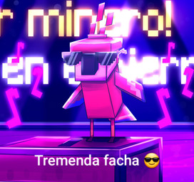 ambiguous_gender dancing detailed_background electronics emoji eyewear eyewear_on_head feral jukebox karaoke logo singing solo spotlight spotlight_beam standing sunglasses sunglasses_on_head text weonvago microsoft minecraft mojang xbox_game_studios avian bird parrot parrot_(minecraft) hi_res unavailable_at_source