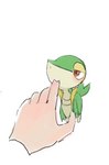 5_fingers ambiguous_gender anthro biped blush disembodied_hand duo feral finger_in_mouth fingers nude simple_background size_difference solo_focus tail white_background podo nintendo pokemon generation_5_pokemon human mammal pokemon_(species) snivy digital_media_(artwork)