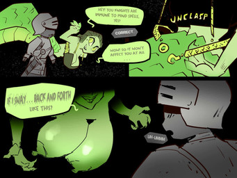 anthro apode areola bouncing_breasts bra breasts clothing dialogue duo female green_body green_eyes green_scales hanging_breasts knight legless male melee_weapon nipples pupils scales serpentine slit_pupils split_form sword underwear warrior weapon blueparikeet european_mythology greek_mythology mythology medusa draconcopode human lamia mammal reptile scalie snake 2d_animation 4:3 animated comic frame_by_frame no_sound short_playtime video