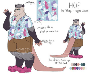 5_fingers anthro bent_arm black_ears black_eyewear black_glasses blue_dress_shirt blue_eyes bottomwear brown_bottomwear brown_clothing brown_shorts button_(fastener) clothed clothed_anthro clothed_male clothing color_swatch directional_arrow eyebrows eyewear fingers floral_dress_shirt footwear fully_clothed fully_clothed_anthro fully_clothed_male fur glasses grey_hair hair long_tail male male_anthro multicolored_body multicolored_fur no_pupils overweight overweight_anthro overweight_male pink_clothing pink_fingers pink_footwear pink_nose pink_tail pockets pronouns short_hair shorts simple_background solo standing straight_arm tail text thick_tail three-quarter_view whiskers white_background white_body white_eyebrows white_fur slightlyhopefulromantic crocs hop_(confusedfoam) american_opossum mammal marsupial 2025 artist_name character_name digital_drawing_(artwork) digital_media_(artwork) english_description english_text flat_colors hi_res model_sheet