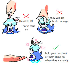 ambiguous_gender ambiguous_human anthro black_eyes blue_body blue_hair blush check_mark clothed clothed_anthro clothed_female clothing dot_eyes dress duo featureless_arms female female_anthro fingers hair holding_another holding_ear how-to larger_ambiguous larger_human legless light long_ears long_hair mostly_offscreen_ambiguous mostly_offscreen_character mostly_offscreen_human mouth_closed multicolored_hair noseless pink_inner_ear purple_clothing purple_dress simple_background simple_eyes size_difference smaller_anthro smaller_female tan_body tan_skin text two_tone_hair white_background bunnylean17 mario_plus_rabbids_sparks_of_hope nintendo raving_rabbids rayman_(series) this_is_rude ubisoft midnite_(mario_plus_rabbids) ghost human hybrid lagomorph mammal rabbid spirit 2023 colored digital_drawing_(artwork) digital_media_(artwork) english_description english_text lighting meme multiple_scenes shaded