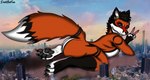 4_toes 5_toes abuse anthro armpit_hair big_butt black_body black_claws black_fur black_hair black_nose black_pawpads body_hair bracelet brown_eyes building building_destruction butt city city_background city_crushing city_destruction claws cloud crush dark_body dark_claws dark_fur dark_pawpads destruction detailed_background dirt dominant dominant_anthro dominant_male ear_piercing feet foot_crush foot_fetish fur gesture grey_pawpads hair hand_gesture jewelry larger_anthro larger_male looking_at_viewer looking_pleasured lying lying_on_ground macro macro_anthro macro_male male markings micro_abuse multicolored_body multicolored_fur narrowed_eyes on_front on_ground pawpads paws piercing pink_pawpads rampage red_body red_fur size_difference size_play smile smiling_at_viewer solo spiked_bracelet spikes spread_legs spreading stomping toes trampling two_tone_body two_tone_fur two_tone_tail v_sign white_body white_fur wrinkled_feet wrinkles erickredfox redrick_(erickredfox) canid canine fox mammal red_fox true_fox absurd_res hi_res