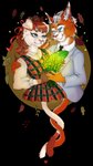 anthro duo female female/female flower hair plant romantic romantic_ambiance romantic_couple scottish smile lamart felid feline mammal alpha_channel hi_res