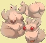 anthro areola beckoning belly big_breasts big_butt black_eyes breasts butt dot_eyes female gesture hands_behind_head heart_symbol huge_breasts love_handles multiple_poses navel nipples nude obese obese_anthro obese_female one_eye_closed overweight overweight_anthro overweight_female pose solo starfish_(accessory) starfish_bra thick_thighs wide_hips wink ikiki dreamworks madagascar_(series) gloria_the_hippopotamus arthropod asterozoan crab crustacean decapoda echinoderm malacostracan marine starfish 2024 hi_res