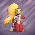 3_toes anthro barefoot bottomless clothed clothing feet female plantigrade solo toes shesamonkey donkey_kong_(series) nintendo dixie_kong barbary_macaque haplorhine kong mammal monkey primate 1:1 artist_collaboration