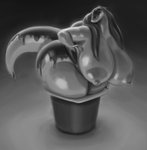 anthro big_breasts breasts dessert female food huge_breasts nipples nude pudding solo thick_thighs patacon pudding_(justkindofhere) food_creature goo_creature absurd_res digital_media_(artwork) digital_painting_(artwork) greyscale hi_res monochrome