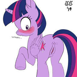 animal_genitalia animal_vulva anus blush butt equine_anus equine_genitalia equine_vulva fart fart_cloud female female_farting female_feral feral fur genitals hair horn mane multicolored_hair multicolored_mane purple_body purple_eyes purple_fur simple_background solo text two_tone_mane two_tone_tail vulva white_background wings tomtornados friendship_is_magic hasbro my_little_pony mythology twilight_sparkle_(mlp) equid equine horse mammal mythological_creature mythological_equine pony winged_unicorn 1:1 2019 dated english_text signature